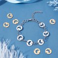thumbnail image 3 of 1 Box 12Pcs 2 Colors 201 Stainless Steel Links Connectors Cut Flat Round with Moon Golden & Stainless Steel Color 13x1mm Hole: 1.2mm 6pcs/color, 3 of 7