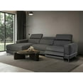 thumbnail image 2 of Modena Leather Charcoal Grey 3-Seater Left Chase Motorized Sofa Lounge, 2 of 4