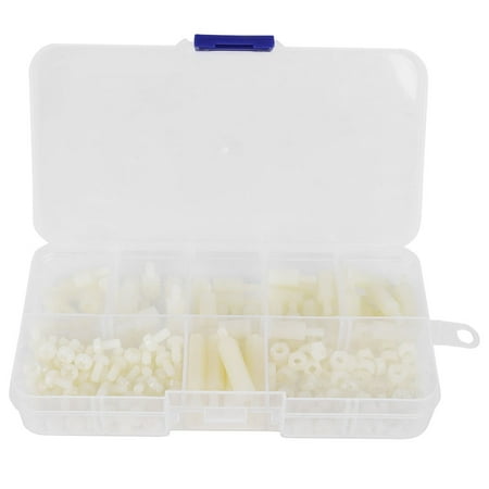 

180pcs box M3 Nylon Screw Nut Male Female Standoff Combination Assortment Kit(White )