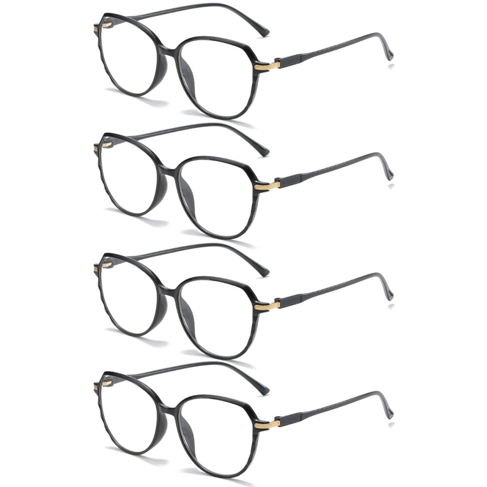 4 Pairs Mens Womens Big Frame Round Reading Glasses Readers Presbyopic