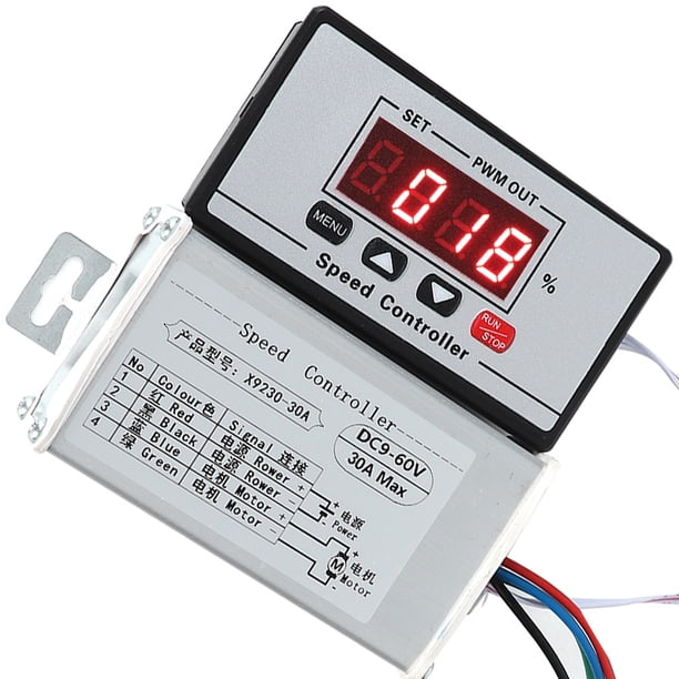 Regulador De Velocidad De Tiempo De Velocidad Ajustable Con Carcasa, Controlador De Velocidad Del Motor, Salida 30A Regulación De Velocidad Inteligente Para Motor Fábrica ANGGREK PWM Motor Speed Regulator
