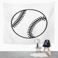 thumbnail image 2 of ZEALGNED Baseball Ball Sign Black Softball White Equipment for Professional American Sport Symbol Play Team Wall Art Hanging Tapestry Home Decor for Living Room Bedroom Dorm 51x60 inch, 2 of 2