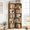 Brown, variant on Fnova 64.9" 6 - Tier Industrial Corner Bookshelf, Modern Wood L-Shaped Bookcase with Anti-Tip, Freestanding Corner Display Shelf Storage Organizer