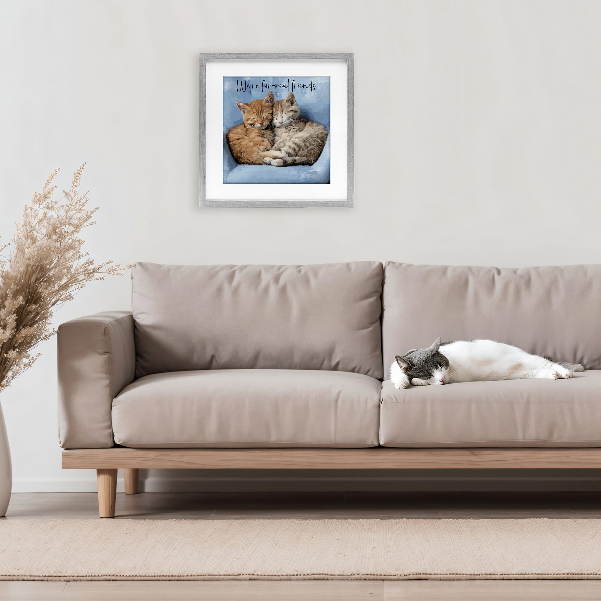 Stupell Industries We're Fur-Real Friends Gray Framed Print Under Glass, design by Kim Curinga