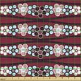 thumbnail image 2 of Floral Upholstery Fabric by the Yard, Composition of Horizontally Arranged Round Floral Details and Wavy Stripes, Decorative Fabric for DIY and Home Accents, Raspberry and Blue by Ambesonne, 2 of 5