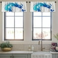 thumbnail image 3 of LALILO Kitchen Curtain Valance Splash Water White Splash Water Rod Pocket Window Curtain 52"x 18" Set of 2, 3 of 5
