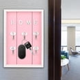 thumbnail image 4 of Porta llaves multiusos montado en la pared, 6 ganchos, estante de almacenamiento colgante, decoración del hogar (rosa), 4 of 8