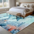 thumbnail image 5 of Summer Starfish Washable Living Room Rugs 5'x8', Teal Orange Ocean Corals Coastal Marine Life Low Pile Throw Large Area Rug Non-Slip Sturdy Edge Binding Carpet for Living Room Kitchen Office, 5 of 9