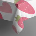 thumbnail image 4 of Strawberry Plants Fruit Heart White Pattern Rectangle Tablecloth 60"x102",Waterproof Polyester Rectangle Table Cloth, Wipeable Spillproof Polyester Tablecloth for Dining, Camping, Indoor and Outdoor, 4 of 6
