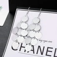 thumbnail image 5 of Multilayer Disc Earrings for Women Trendy Long Gold Silver Plated Brushed Textured Pattern Multiple Round Circle Statement Tassel Earrings Boho Geometric Jewelry, 5 of 7