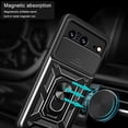 thumbnail image 4 of SOATUTO For Google Pixel 8 5G/Pixel 8 Pro Case Built-in Card Holder & Kickstand & Slide Camera Cover Fit Magnetic Car Mount Holder Case For Google Pixel 8/Google Pixel 8 Pro - Pixel 8,Black, 4 of 8