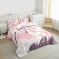 thumbnail image 3 of Manfei Kawaii Animal Unicorn Queen Comforter Set,Colorful Rainbow Bedding Sets,Gold Glitter Print Stars Bedding Comforter Set For Girls Kids,Super Cozy Room Decor Reversible,3-Piece, 3 of 8