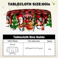 thumbnail image 6 of Christmas Santa Claus Round Table Cloths 60 inch Winter Snowman Circular Tablecloth Xmas Tree Snowflake Circle Table Cloth for Kitchen Dining Farmhouse Tables Decor Buffalo Plaid, 6 of 8