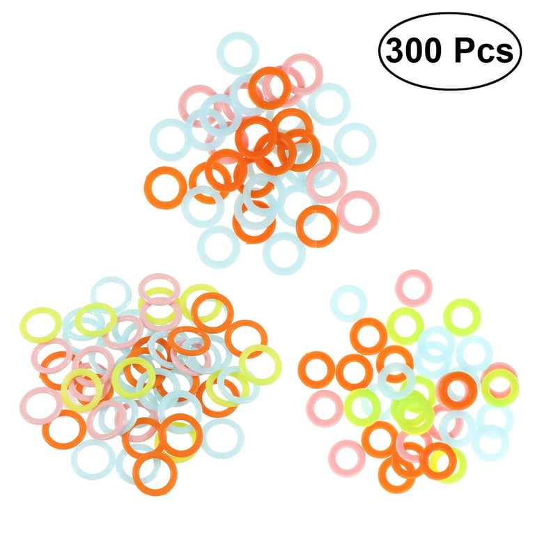 300pcs Stitch Markers Plastic Knitting Markers Rings Smooth Crochet Stitch Marker Ring Assorted Knitting Counters Needle Clip (Random Color)