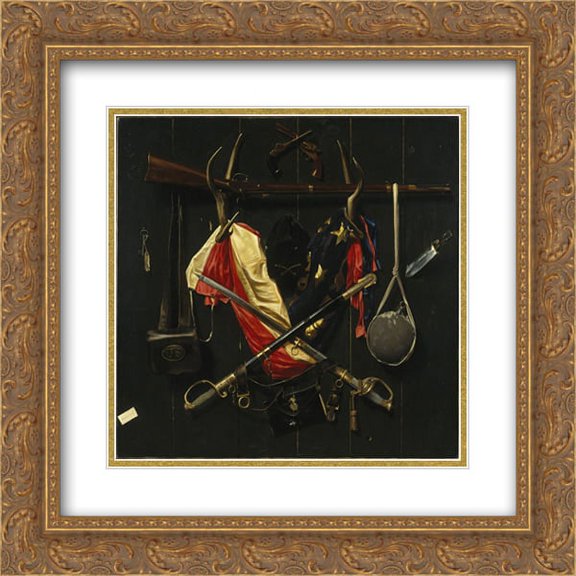 Alexander Pope 2x Matted 20x20 Gold Ornate Framed Art Print 'Emblems of the Civil War '