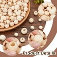 thumbnail image 4 of 300Pcs 6 Sizes Wooden Beads Unfinished Natural Wood Beads Round Wooden Loose Spacer Beads Large Hole Beads for Macrame Bracelet Jewelry Making DIY Crafts Decor Antique White, 4 of 6