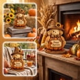 thumbnail image 3 of Fall Scarecrow Pumpkin Figurine Set 3 Piece, Resin Tabletop Decor with Welcome Fall and Happy Signs, Vintage Straw Maple Sunflower Statue for Mantel Shelf and Porch, Thanksgiving Halloween Gift, 3 of 6