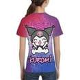 thumbnail image 3 of Sanrio Kuromi Kids T-Shirt 3d Printed Graphic T-Shirts Boys And Girls Short Sleeve Shirts For Youth Kids X-Small, 3 of 6