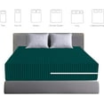 thumbnail image 4 of 100% Egyptian Cotton L Shape Zipper Mattress Cover, 800 TC, 26 Inch Deep Pocket Cal King Size (72x84), Stripe Teal, 4 of 6