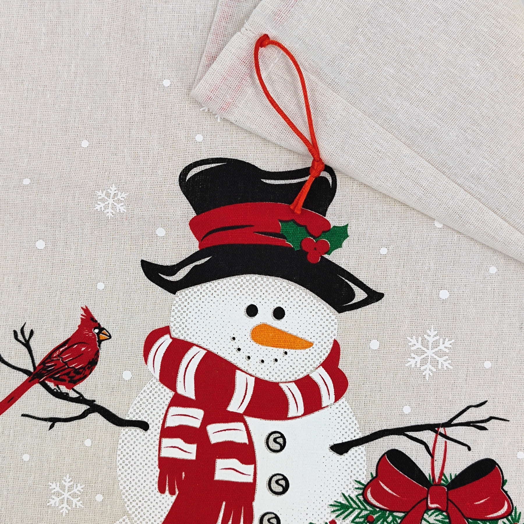 Holiday Time 1 Compte sacs en tissu multi couleur avec cordon 18 "par 29" pour le stockage des emballages de Noël HOLIDAY TIME PL SANTA SACK SNOWMAN