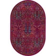 thumbnail image 1 of Unique Loom Calypso Over-Dyed Area Rug 5' 3 x 8' Oval Fuchsia/Gold, 1 of 1