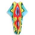 thumbnail image 5 of EDOLYNSA Plus Size Kaftan Dress Coverup Rainbow Print Caftan Loungewear for Women Summer Casual Outfit Bat Sleeve Sleep Robe, 5 of 9