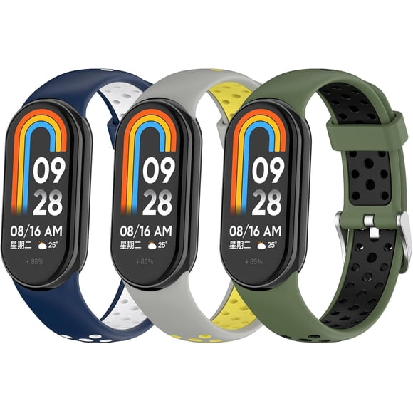 Tianle Comfortable Sport Wrist Straps for Xiaomi Mi Band 9/Mi Band 9 NFC/Mi Band 8/Mi Band 8 NFC Watch Colorful Bands Adjustable Replacement Wristband for Xiaomi Mi Band 9 Bracelet Strap Band