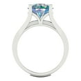 thumbnail image 4 of 3.39 ct Brilliant Round Cut Blue Moissanite 14k White Gold Solitaire with Accents Engagement Bridal Wedding Ring Band Set size 10.5, 4 of 7