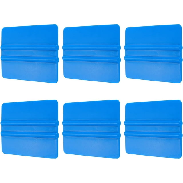 HARFINGTON 6pcs Vinyl Squeegee, Vinyl Wrap Decal Squeegee Tool, 4-Inch Car Vinyl Film Scraper Plastic Squeegee for Car Wrap, Sign Making, Window, Blue, Rectangle