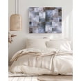 thumbnail image 3 of Grey Blue Brown Wall Art for Living Room,Canvas Picture Wall Decor for Bathroom Bedroom,Abstract Gradient Color Blocks Geometric Painting Artwork for Office Kitchen Hallway Dining Room Decor 24"x32", 3 of 8