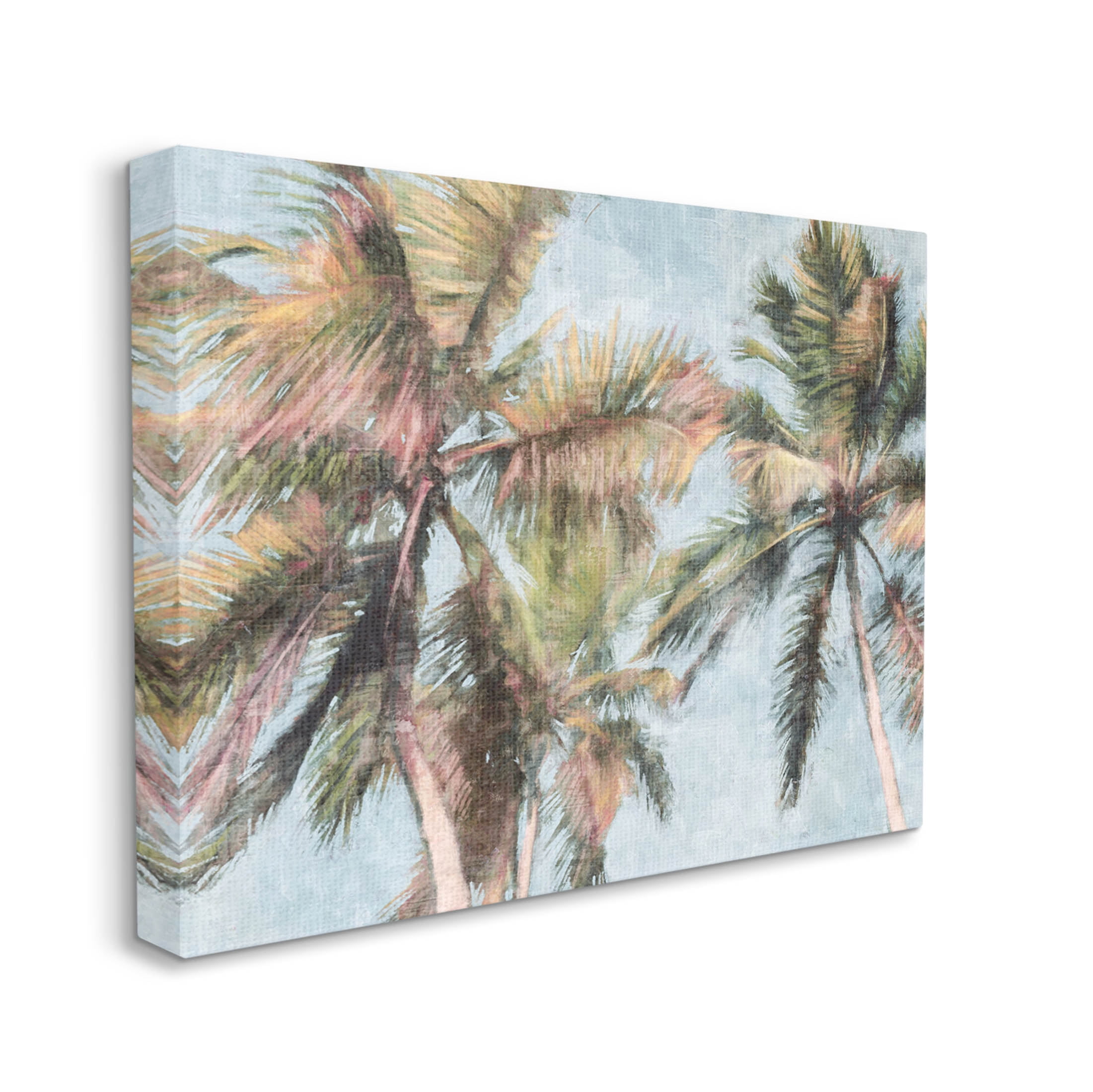 Stupell Industries Tall Looming Breezy Palm Trees Graphic Art Gallery Wrapped Canvas Print Wall Art, Design by Nina Blue