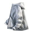 thumbnail image 2 of sususu Mens Hoodies Pullover Graphic Unisex Full Zip Hooded Sweatshirt Fall Casual Outerwear For And Comfortable Pullover Jacket With Front Pockets,Grey,L, 2 of 4