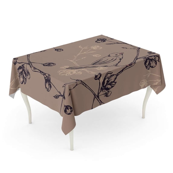 LADDKE Branch Floral Birds on Branches Vintage Flowers and Pattern Tablecloth Table Desk Cover Home Party Decor 60x104 inch