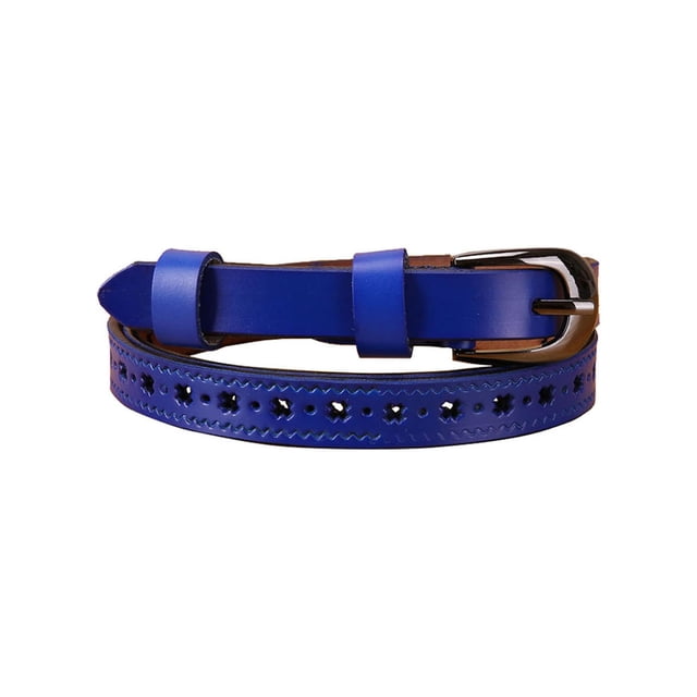 Unique Bargains Ceinture en Cuir Ajourée à Boucle à Ardillon Sculptée à Trous Multiples pour Femme