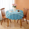 thumbnail image 3 of 60 Inch Round Lace Tablecloth Water Resistant Washable, Denim Jean Cowboy Style, 3 of 5