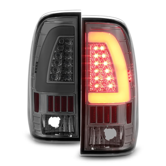 Smoke 1997-2003 Ford F150 99-07 F250 SuperDuty LED Tube Tail Lights Brake Lamps