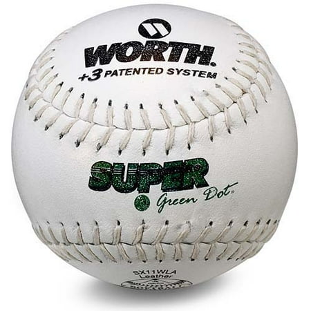 11-inch Worth Super Green Dot ASA Leather Softball