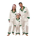 thumbnail image 2 of Duqingm Matching Christmas Pajamas Family Matching Pajamas Set Silk Satin Button Down Sleepwear Long Sleeve Nightwear 2 Pcs Pj Set Khaki,XL, 2 of 7