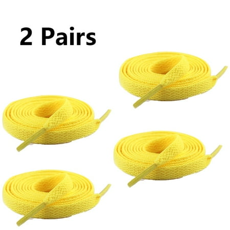 QUTETN 2 Pair Flat Shoe laces Shoelaces for Athletic Running Sneakers Shoes Boot Strings