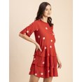 thumbnail image 3 of Moomaya Romantic Printed 3/4 Sleeve Drop Waist Dress - Women's Boho Midi Dress, 3 of 9