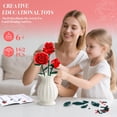 thumbnail image 7 of Red Roses Flower Bouquet Building Sets, 3 Artificial Flowers Building Blocks Educational Toys Gift for Kids Adults Women Her, Collection Christmas Mother's Day Valentine's Gifts Home Decor 162 PCS, 7 of 7