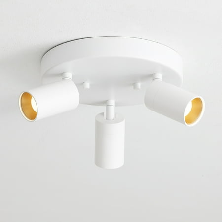 

Modern Integrated LED Flush Mount 21W Three Bulb with Rotating Heads 3000K Modern Interior Spotlight White