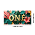 thumbnail image 3 of Floral One Birthday Banner Gold Leaves Hearts Backdrop Photography Props Party Decorations Background Baby Shower Photo Booth, 3 of 4