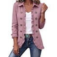 thumbnail image 3 of Naotn Open‑Front Ruffled Lapel Collar Jacket for Women Fall Trendy Casual Long Sleeve Button Down Outerwear, 3 of 10