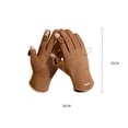 thumbnail image 6 of UDIYO 1 Pair Men Gloves Showable Fingertips Windproof Warm Solid Color Fine Stitching Running Gloves for Outdoor, 6 of 7