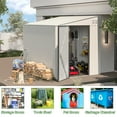 thumbnail image 6 of YODOLLA 8' x 6' Outdoor Storage Side Shed Metal Attached Lean-To Shed with Lockable Door for Backyard in White, 6 of 7