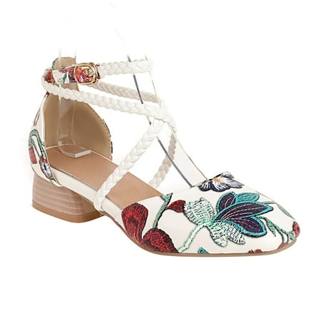 

Penkiiy Fashion Microfiber Leather Sole Heels Ladies Summer Sandals
