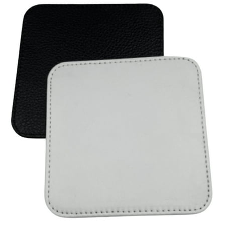 

5 Pieces of Square Sublimation Blank Coaster Heat Transfer PU Leather Coaster Square Coaster (4Inch)