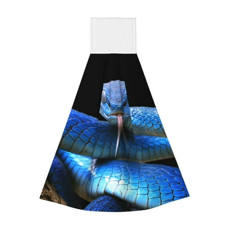 

Sikiie Blue Viper Snake 2 Hand Towel with Loop Hanging Towel Absorbent Tie Towels for Kitchen Tea Bar Bathroom Decor
