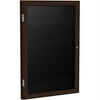 Ghent's Vinyl 36" x 24" 1 Door Enclosed Flannel Letterboard in Black